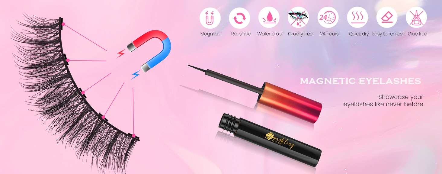 Создайте идеальный гламурный образ с набором магнитных ресниц Pingdu Sparkling Eyelash® 3D