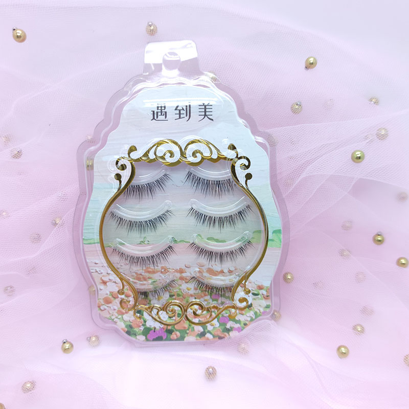 3D Faux Mink Lashes 4 пары объемных синтетических ресниц с прозрачной лентой